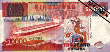 SINGAPORE CURRENCY (10000 Dollar) .......The world biggest monetary     currency value.