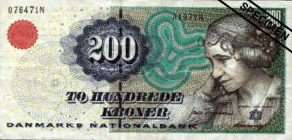 DENMARK CURRENCY (200 Kroner)(Danish Kroner)